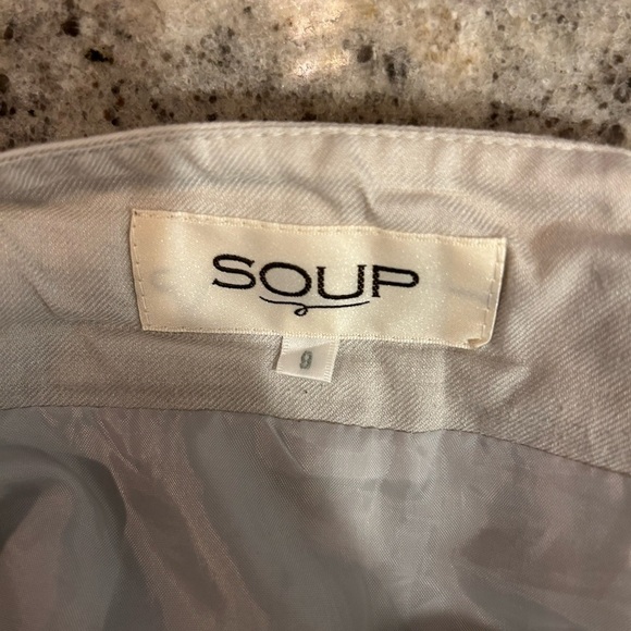 Soup Skirt Below Knee Length Midi pleated Cotton Blend 9 Off White Used - Picture 5 of 7